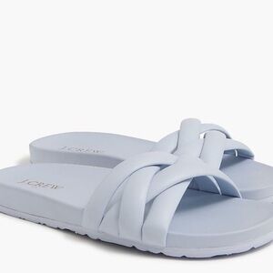 J.Crew Blue Crisscross Slide Sandals NWT